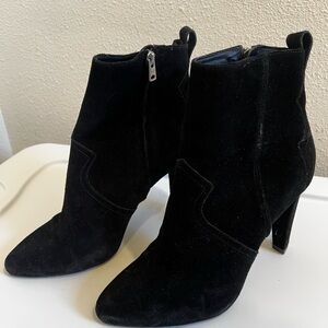 All Saints Western Suede Black Ankle Boots Size 39